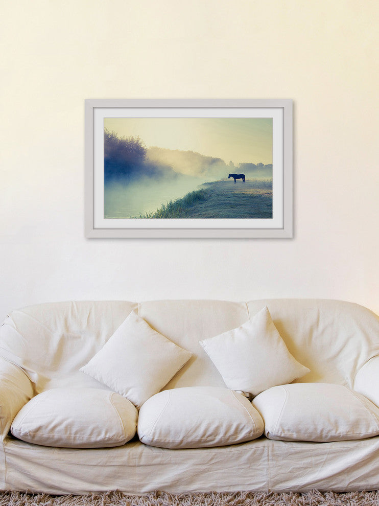 "Horse in the Fog" Framed Art Print