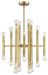 24-Light Chandelier, Natural Brass
