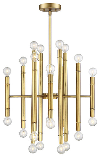 24-Light Chandelier, Natural Brass
