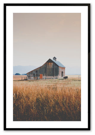 Satin Black 11" x 14" "Serene Pastoral Elegance" Framed Barn Artwork