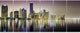 Miami Downtown Night Panorama, Canvas Print, 70"x28", 6 Panels