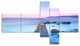 Purple Sea and Sky, Seascape Canvas Art Print, 60"x32", 5 panels
