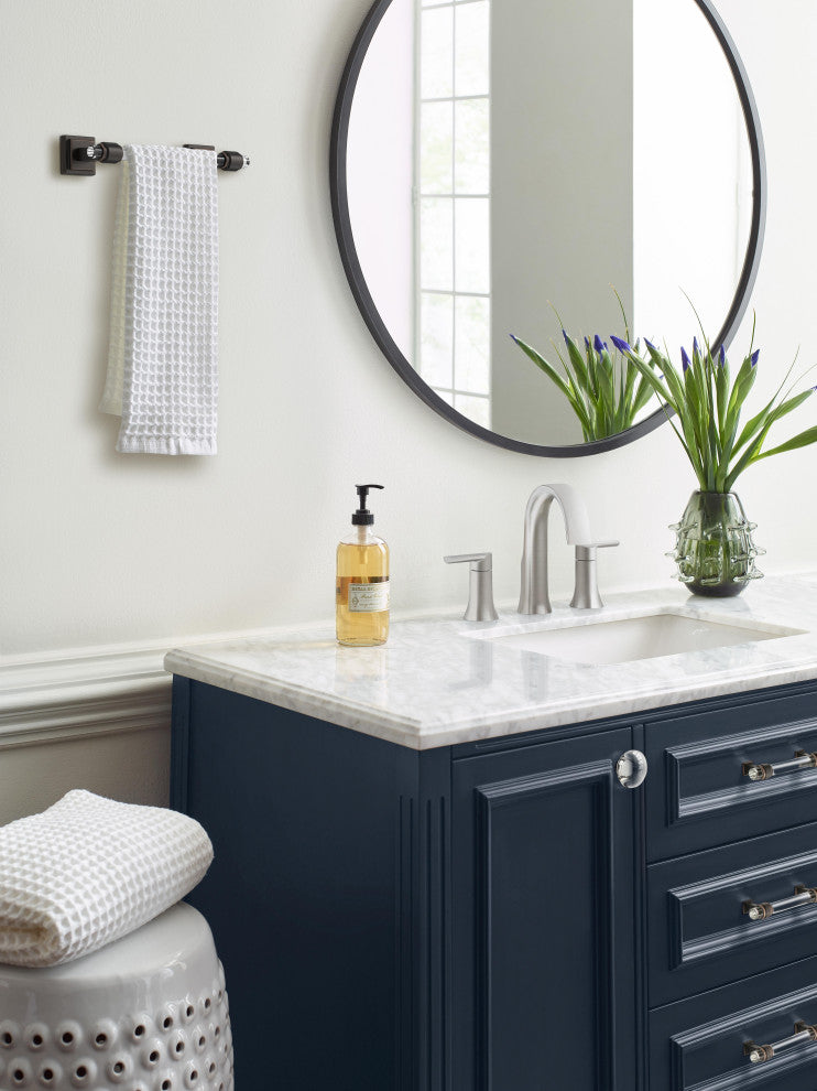 Amerock Glacio Contemporary Towel Bar, Clear/Oil-Rubbed Bronze, 8" Center-to-Cen