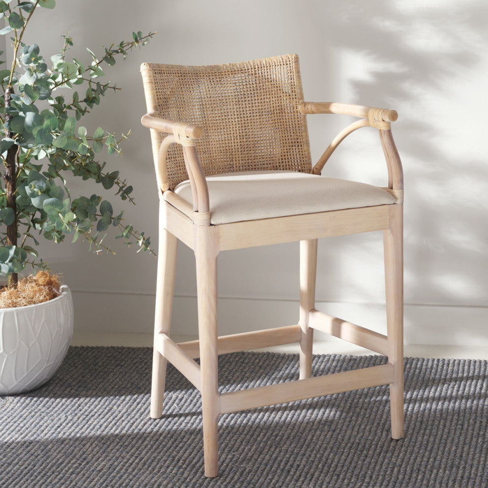 Safavieh Gianni Counter Stool, Natural/White Washed