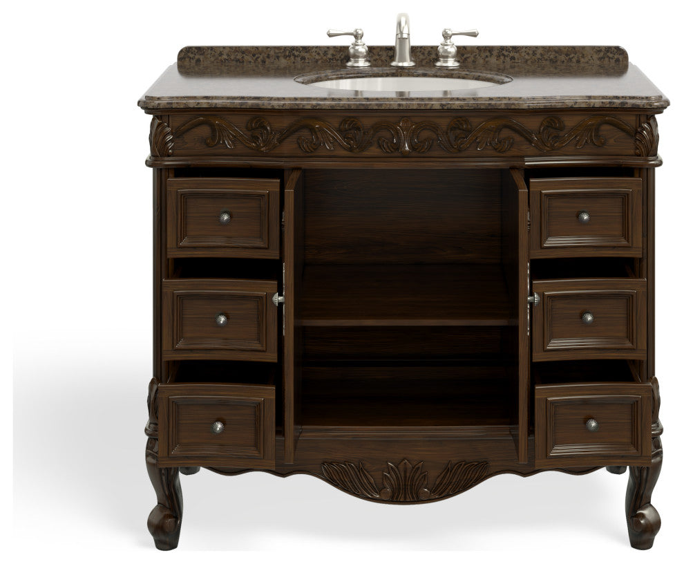 The Agnes Bathroom Vanity, Brown, 42", Single Sink, Freestanding