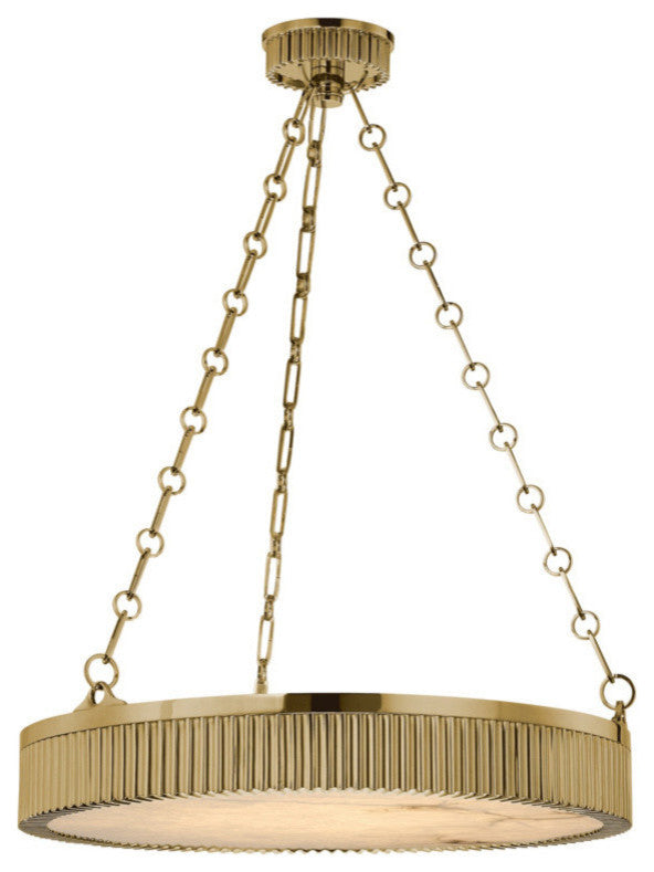 Lynden, 22-inch Pendant, Aged Brass Finish, Alabaster Diffuser