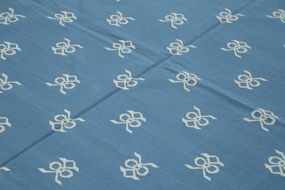 Rug N Carpet - Handmade Wool 8' 1'' x 9' 10'' Flatweave Dhurrie Kilim Rug