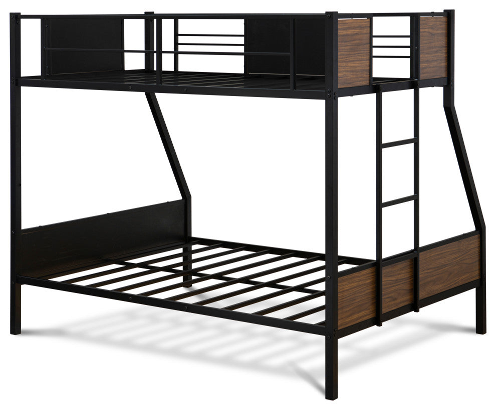Jackson Full Twin Bunk Bed In Powder Coating Black Color