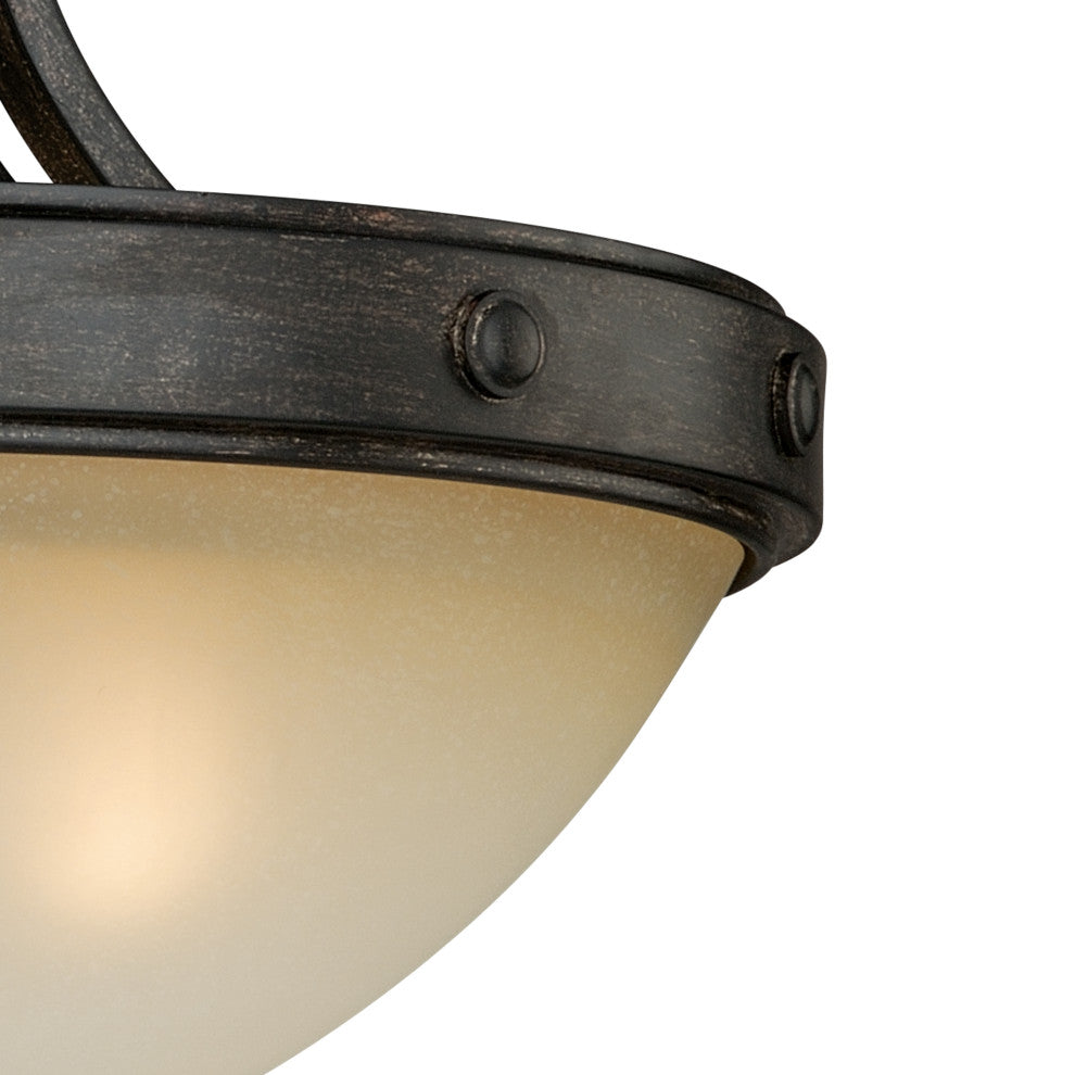 Halifax 14.5" Semi Flush Ceiling Light Black Walnut