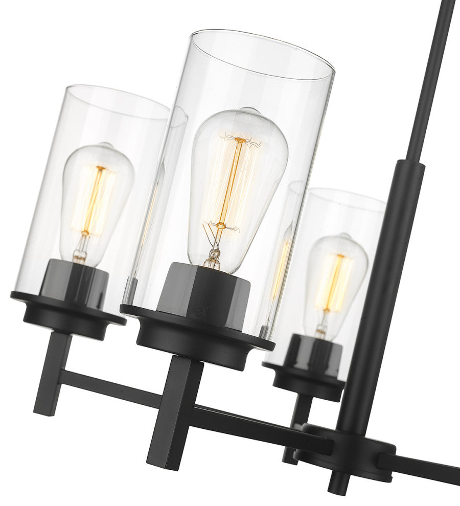 5 Light 30" Matte Black Chandelier