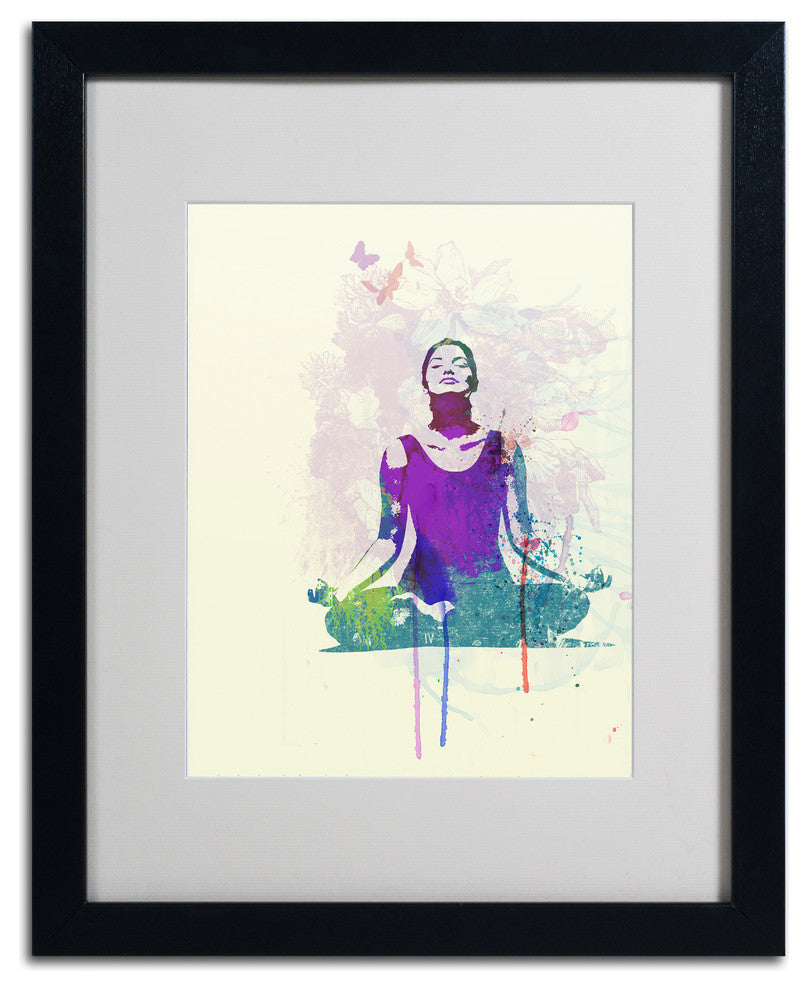 'Meditating Mind' Matted Framed Canvas Art by Naxart