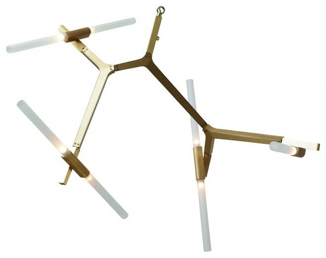 Glass Twist on Rod Light Fixture, Brass