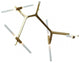 Glass Twist on Rod Light Fixture, Brass