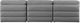 Beckham Linen Textured Fabric Upholstered 3-Piece Modular Sofa, Grey