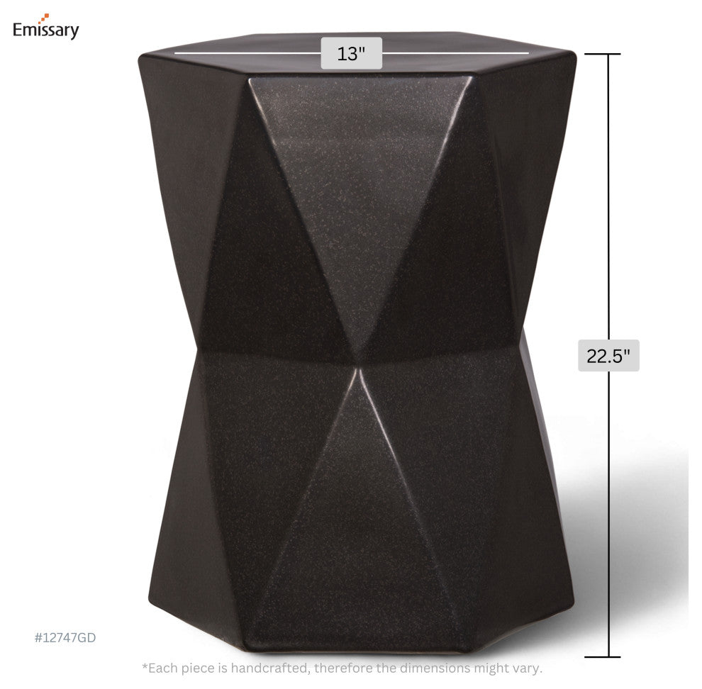 Matrix Hex Stool, Gunmetal 14x18