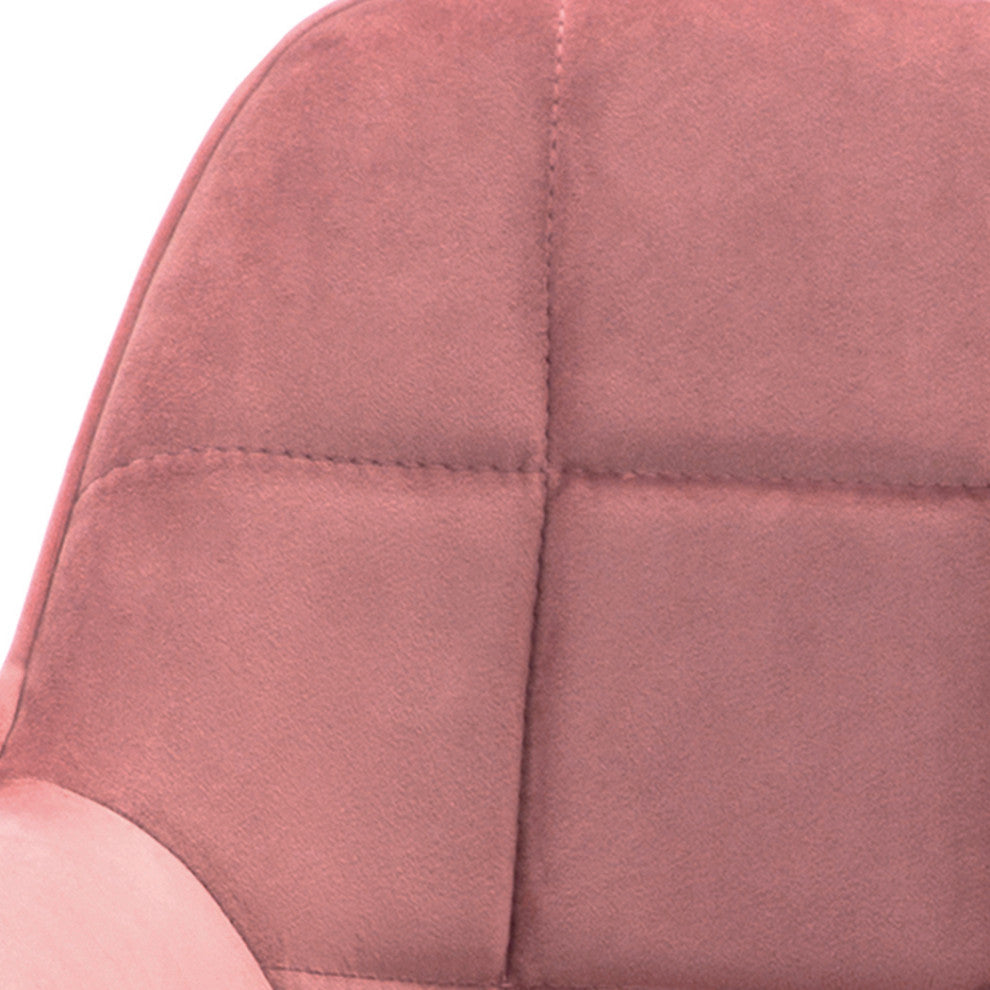 Square Tufted Spider Legs Velvet Accent Chair, Pink