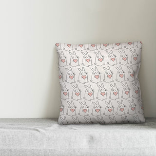 Love Bunny Pattern 20x20 Throw Pillow
