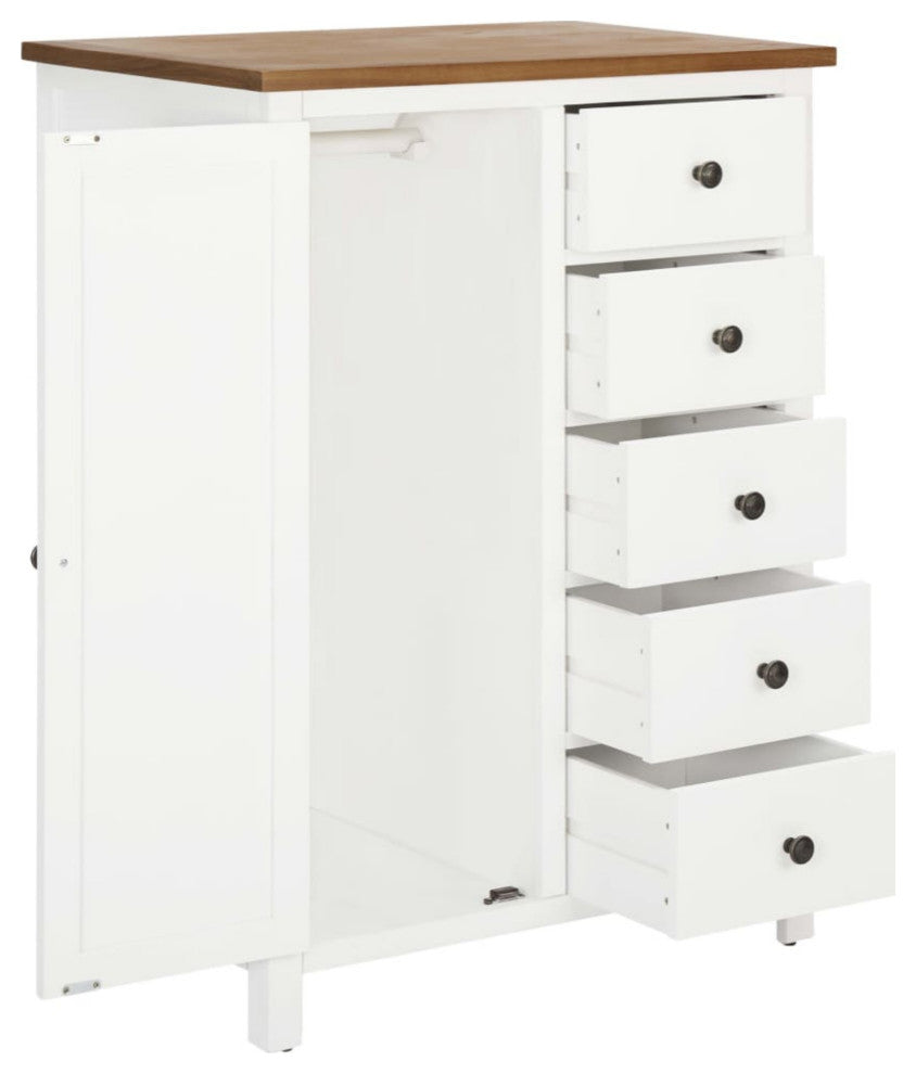 Vidaxl Wardrobe 29.9"x20.5"x41.3" Solid Oak Wood