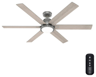 WiFi Gravity Ceiling Fan, LED Light Kit and Handheld Remote, Matte Silver, 60"