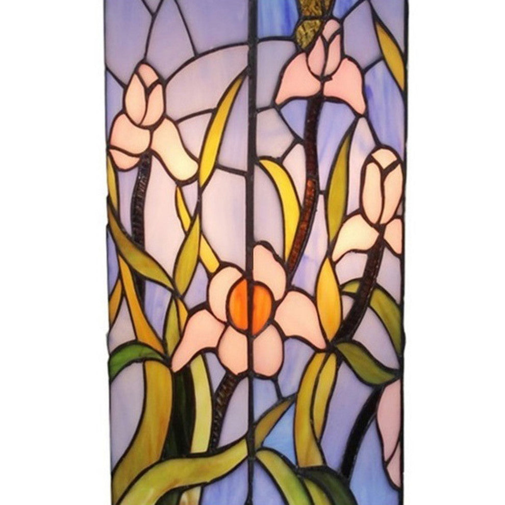 Amora Lighting AM1115TL06B Tiffany Style Floral Table Lamp, Multi