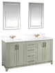 Albia Collection 60" Bathroom Vanity With Sink, Mirror, Countertop, Green