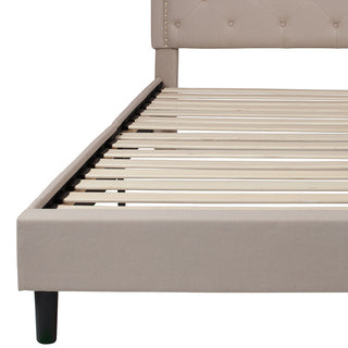 King Platform Bed-Beige