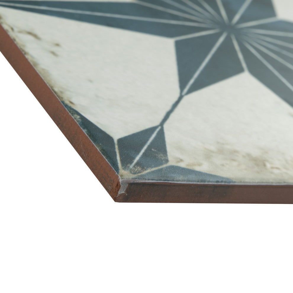 Kings Star Ceramic Floor and Wall Tile, Blue, Sample