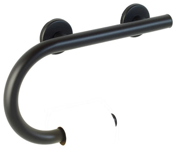 Life Line, Designer Toilet Paper Holder, Matte Black, Left Hand