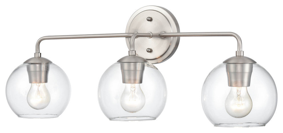 3 Light 25.5" Brushed Nickel Bathroom Vanity Light