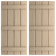 Rustic 4 Board Joined B-N-B Faux Wood Shutters, Rough Cedar, 22x64"