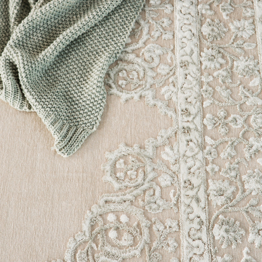 Jaipur Living Malo Medallion Gray/White Area Rug, 5'x7'6"