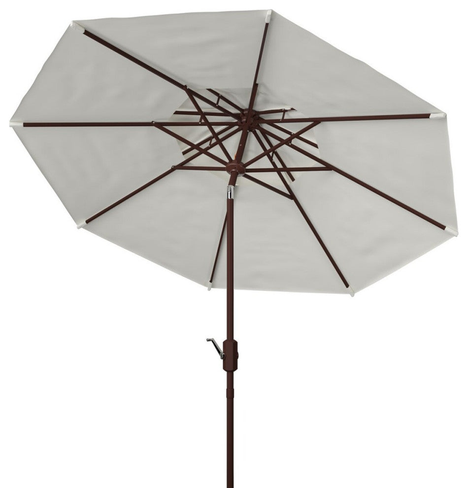 Safavieh Outdoor Lorenia 9ft Double Top Market Umbrella White