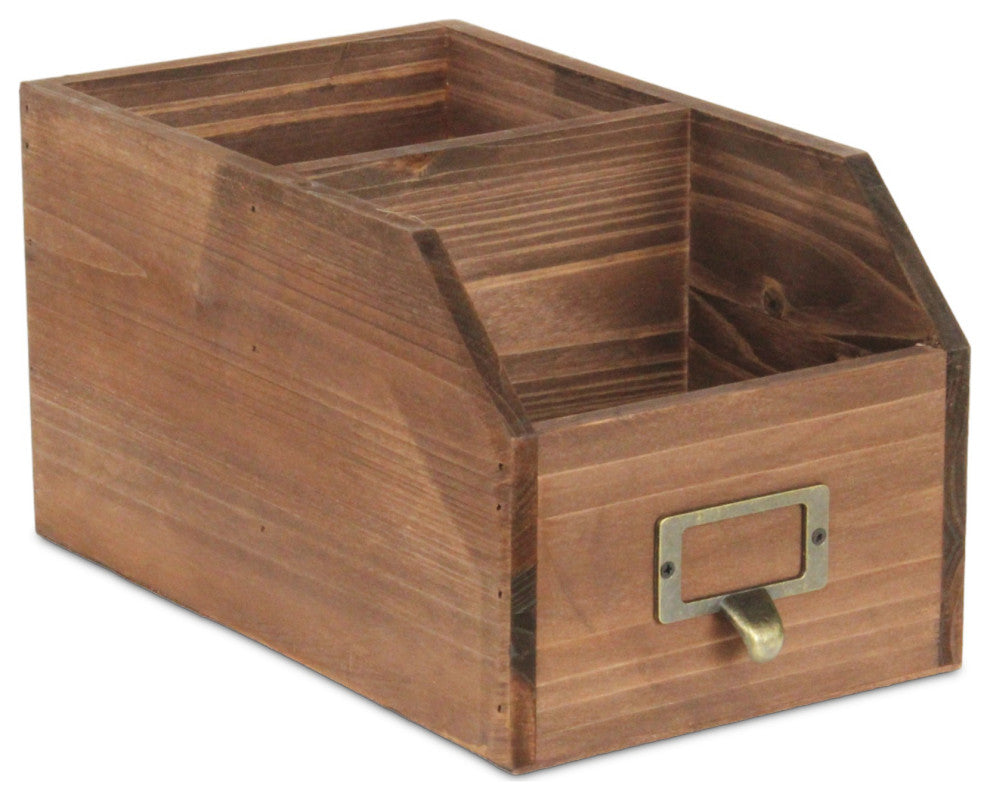 2-Slot Wooden Desk Organizer
