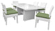 Miami Rectangular Outdoor Patio Dining Table with 6 Armless Chairs Cilantro