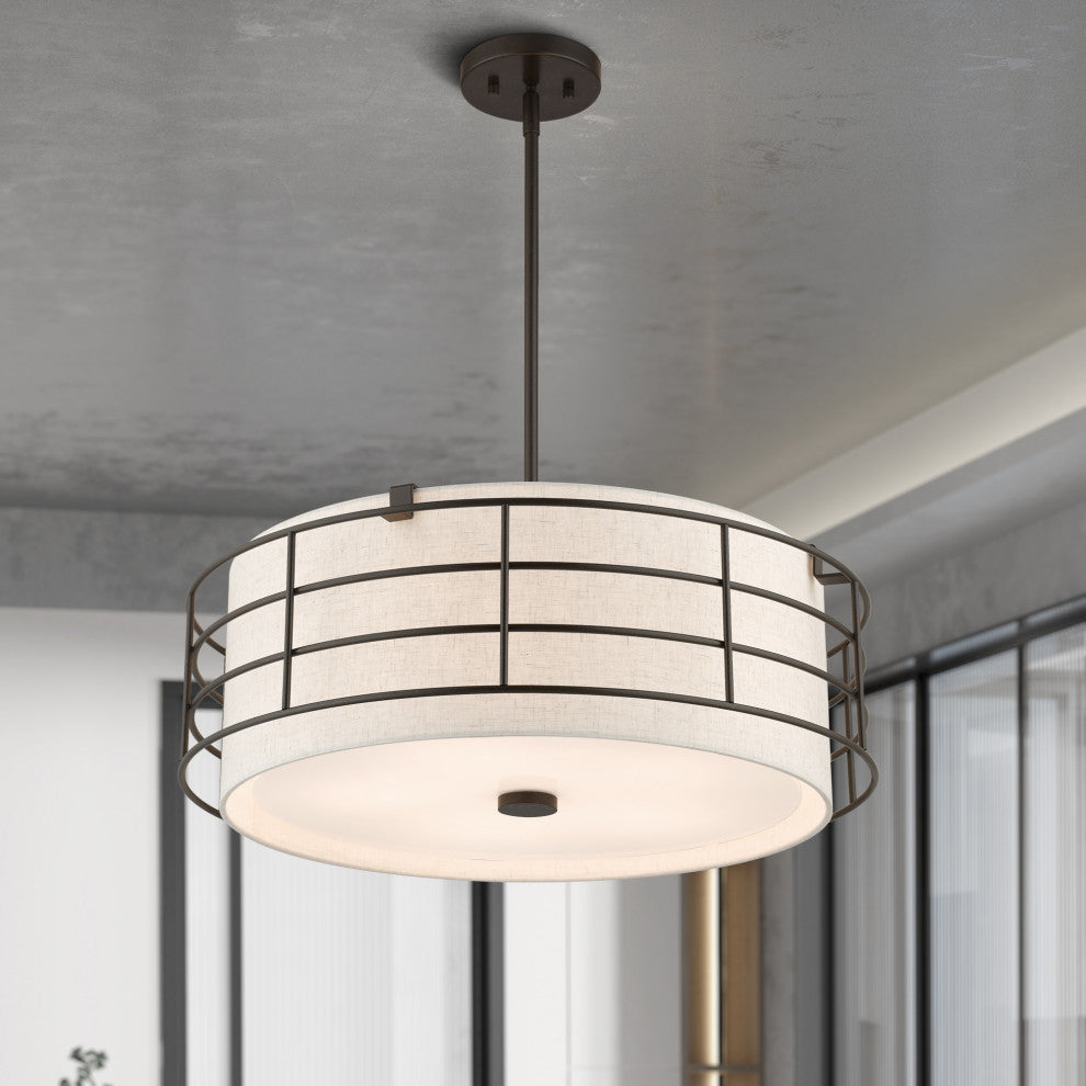 Blanchard 5-Light English Bronze Pendant Chandelier