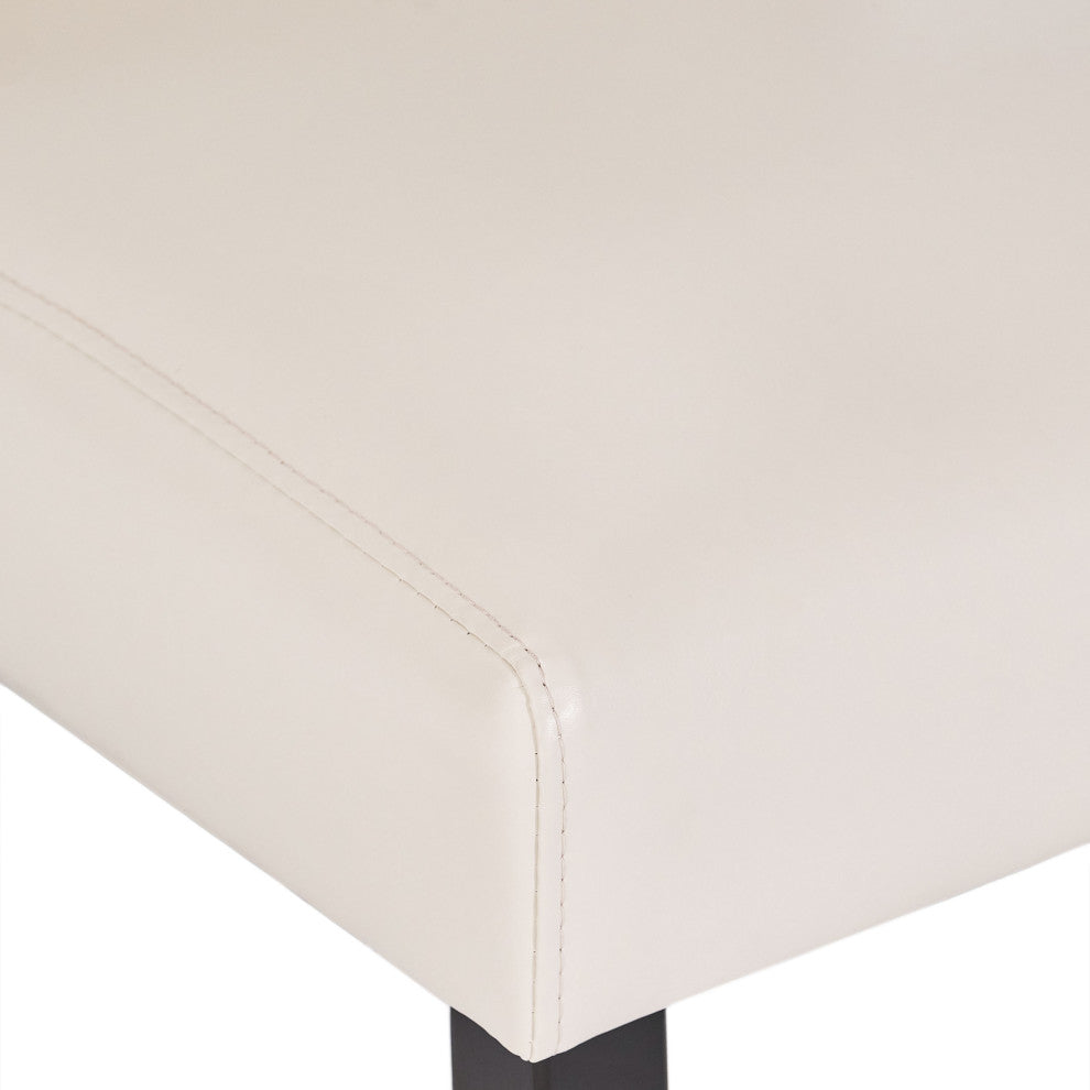 GDF Studio Emilia Pu Leather Dining Chairs, Set of 2, Ivory