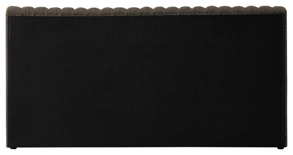 Nash Boucle Fabric Upholstered Bed, Brown, Queen