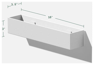 Veadek Geo Series Hanging Planter, White, 16", 2 Pack