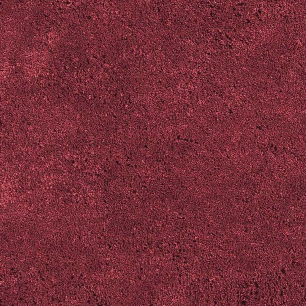 HomeRoots 8' Red Hand Woven Round Indoor Shag Area Rug