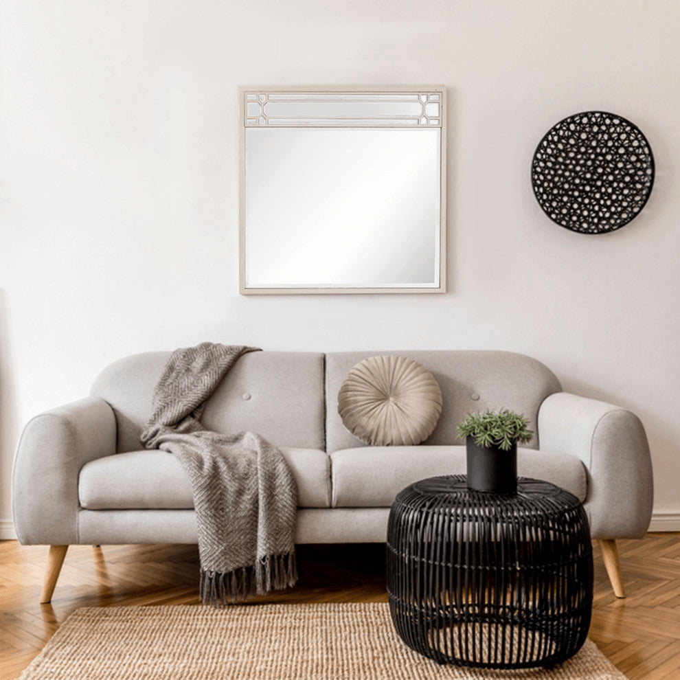 Champagne Square Accent Metal Mirror
