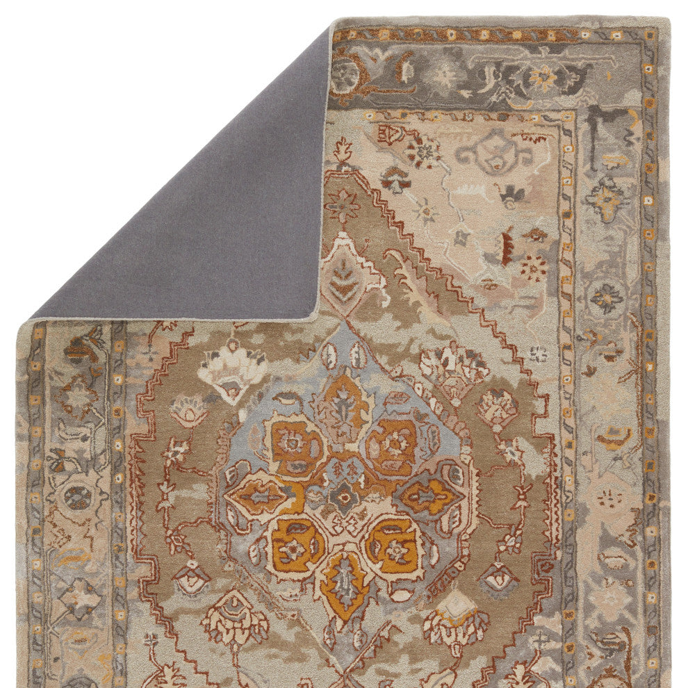 Raisa Handmade Medallion Taupe/ Gold Area Rug 8'X10'