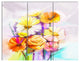 Yellow Pink Gerbera and Rose Bouquet, Floral Wall Art, 36x28, 3 Panels