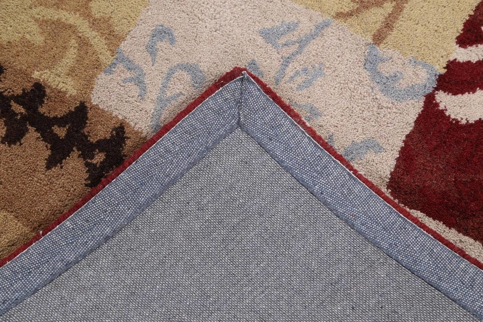 Oushak Hand Tufted Patchwork Oriental Area Rug, Multi, 4x6'