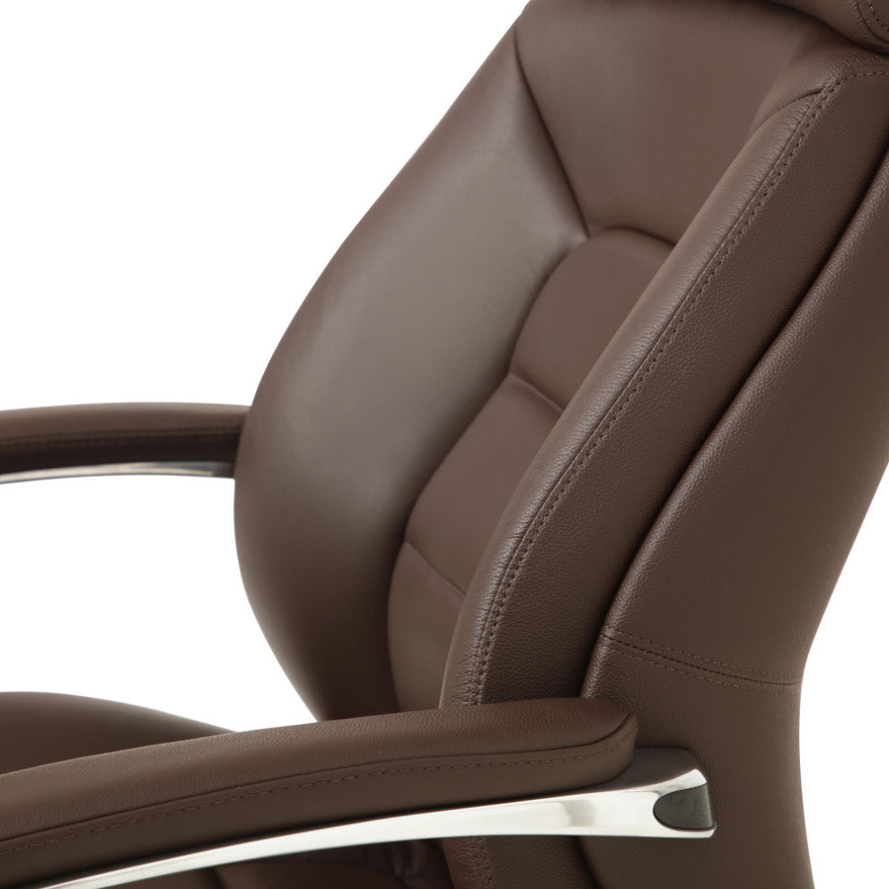 Gates Fully Reclining Adjustable Executive Chair Soft Top Grain Leather, Dark Brown