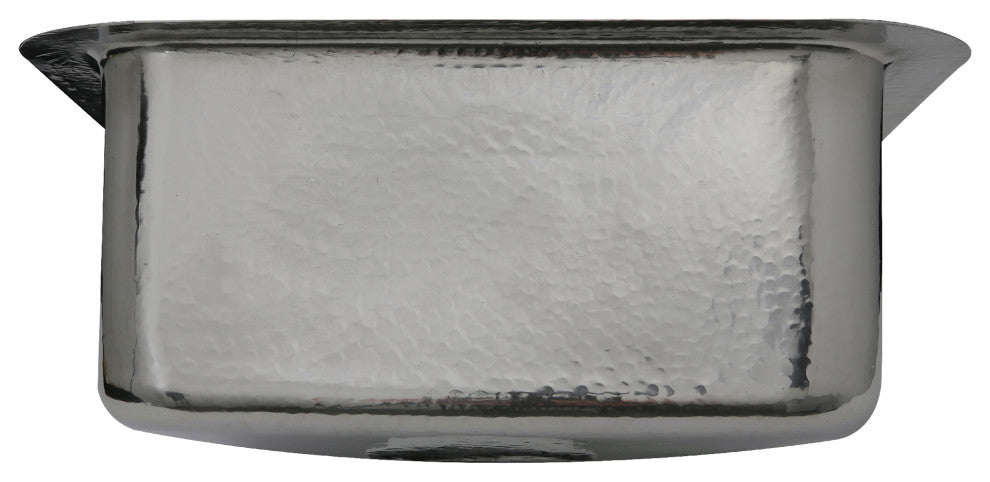 Nantucket Sinks 16.625" Hammered Brass Square Bar Sink, Stainless Steel