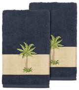 Colton 2-Piece Embellished Hand Towel Set, Midnight Blue