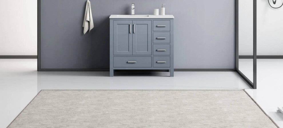 Jacques Modern Dark Grey 36" Single Vanity With Quartz Top