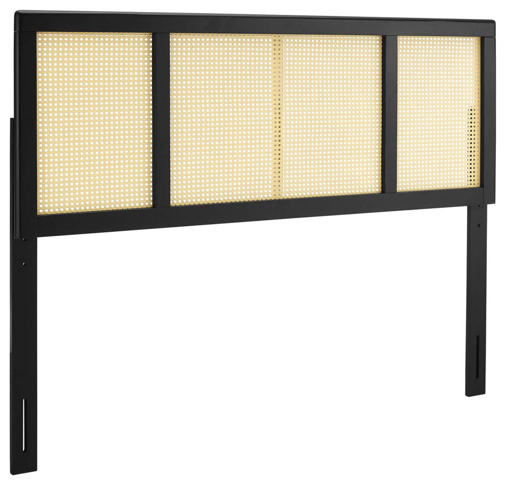 Delmare Cane Queen Headboard Black