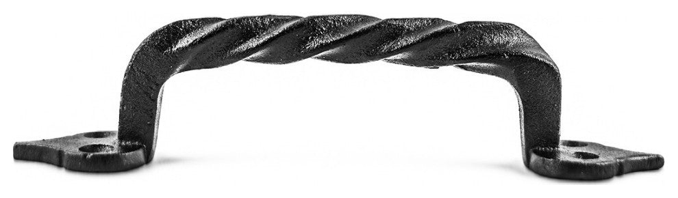 4 Piece Twisted Black Wrought Iron Cabinet Door Drawer Pull 5 7/8" Total Length