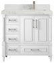 Aberdeen 36 Right Offset Bath Vanity in White 2" Calacatta Nuvo
